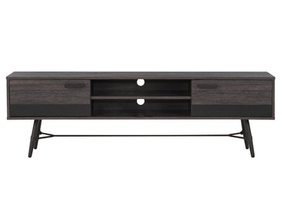 distressed carbon grey black duotone Mid Century Modern TV Stand for TVs up to 85" Aurora Collection product image by CorLiving#color_distressed-carbon-grey-black-duotone