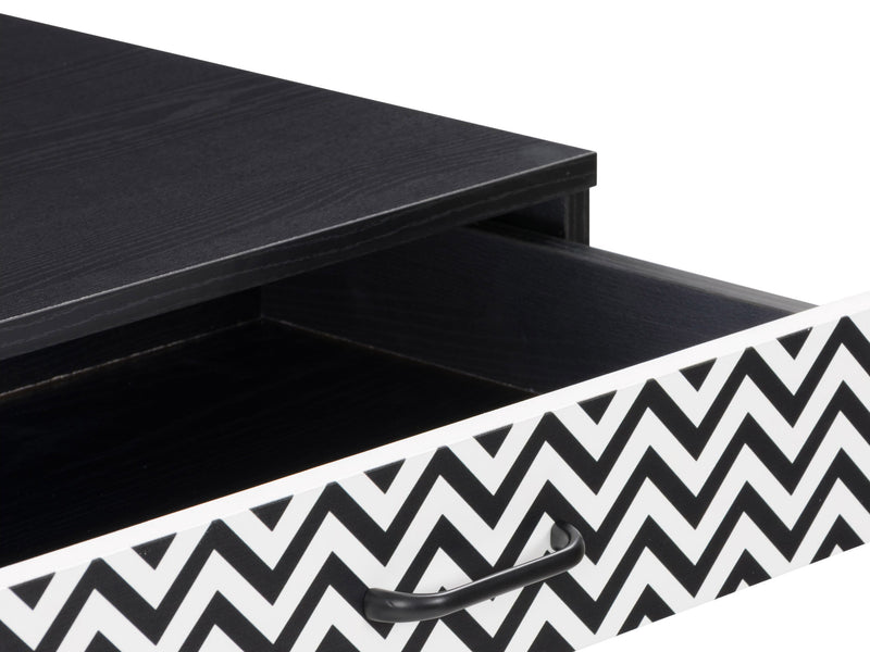 chevron pattern ravenwood black Small Desk with Drawer Ellison Collection detail image by CorLiving