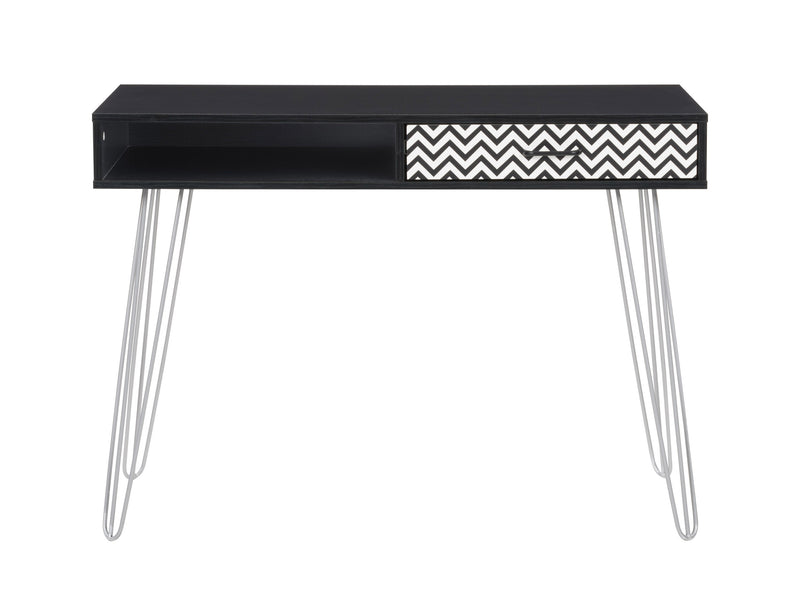 chevron pattern ravenwood black Small Desk with Drawer Ellison Collection product image by CorLiving