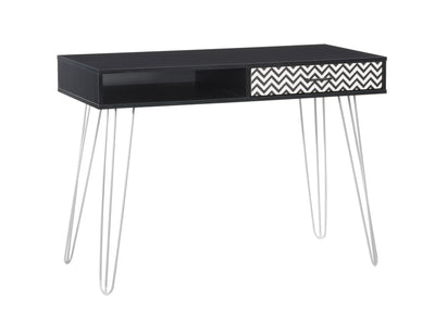 chevron pattern ravenwood black Small Desk with Drawer Ellison Collection product image by CorLiving#color_chevron-pattern-ravenwood-black
