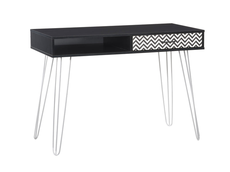 chevron pattern ravenwood black Small Desk with Drawer Ellison Collection product image by CorLiving