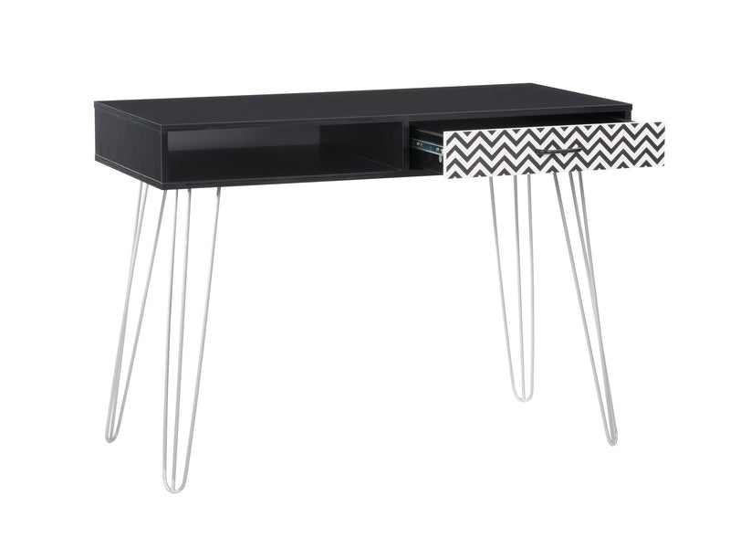 chevron pattern ravenwood black Small Desk with Drawer Ellison Collection product image by CorLiving