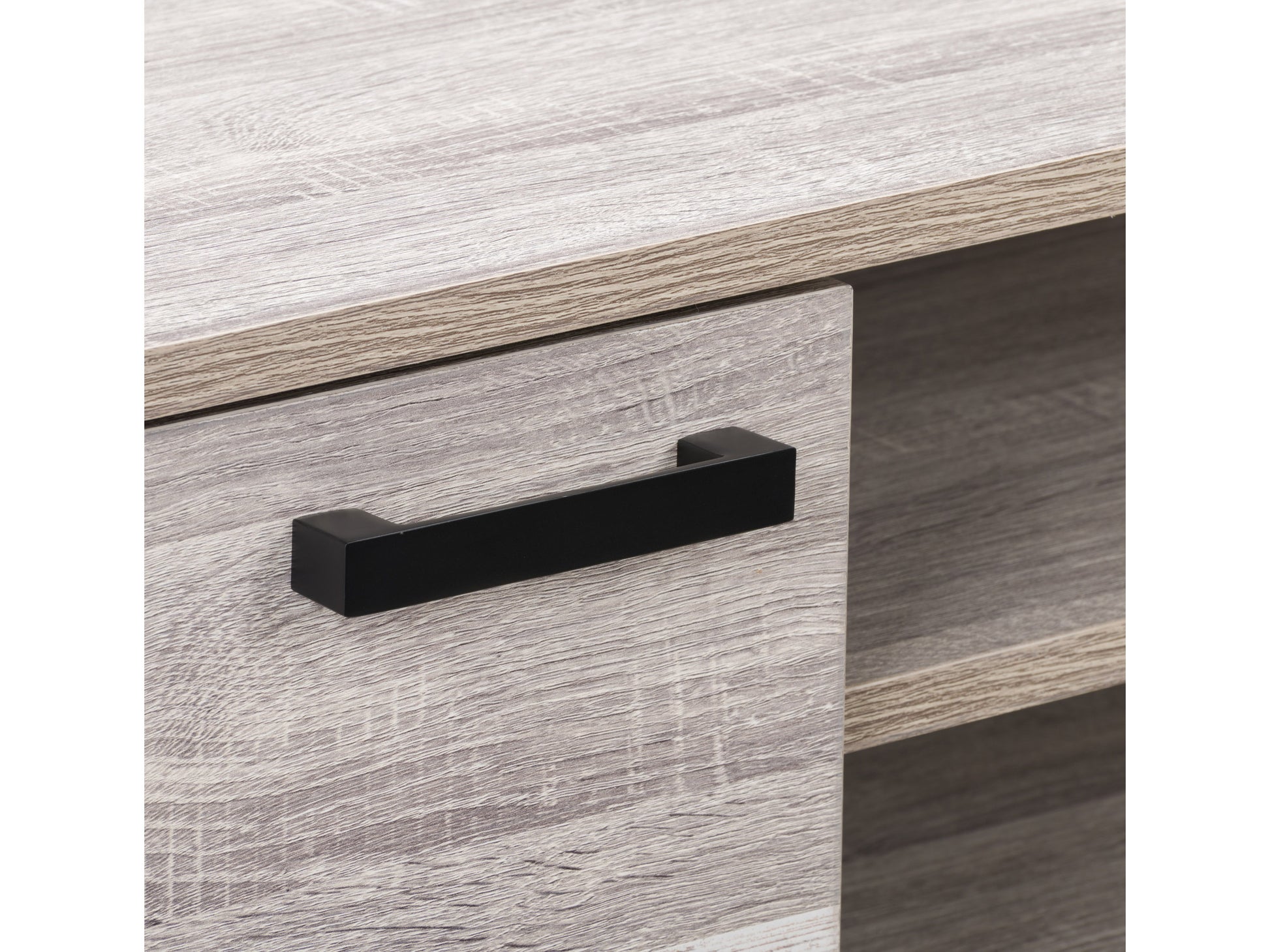 Mid-century modern TV stand for TVs up to 85", featuring a sleek walnut finish, tapered legs, and minimalist design with two sliding doors and open shelving for storage.