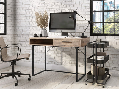 brown Wood Computer Desk Fort Worth Collection lifestyle scene by CorLiving#color_brown