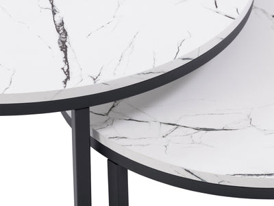 marble Nesting Coffee Table Fort Worth Collection detail image by CorLiving#color_fort-worth-white-marble