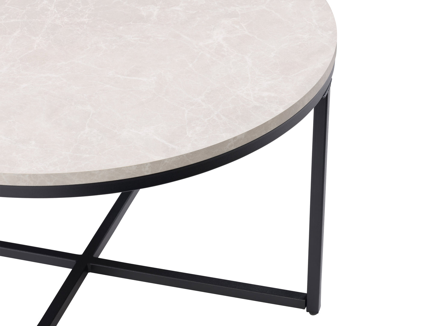 Natural wood round coffee table with a smooth, polished surface and sturdy black metal legs. Ideal for modern living rooms, this rustic piece combines contemporary design with organic textures for a stylish, functional centerpiece.
