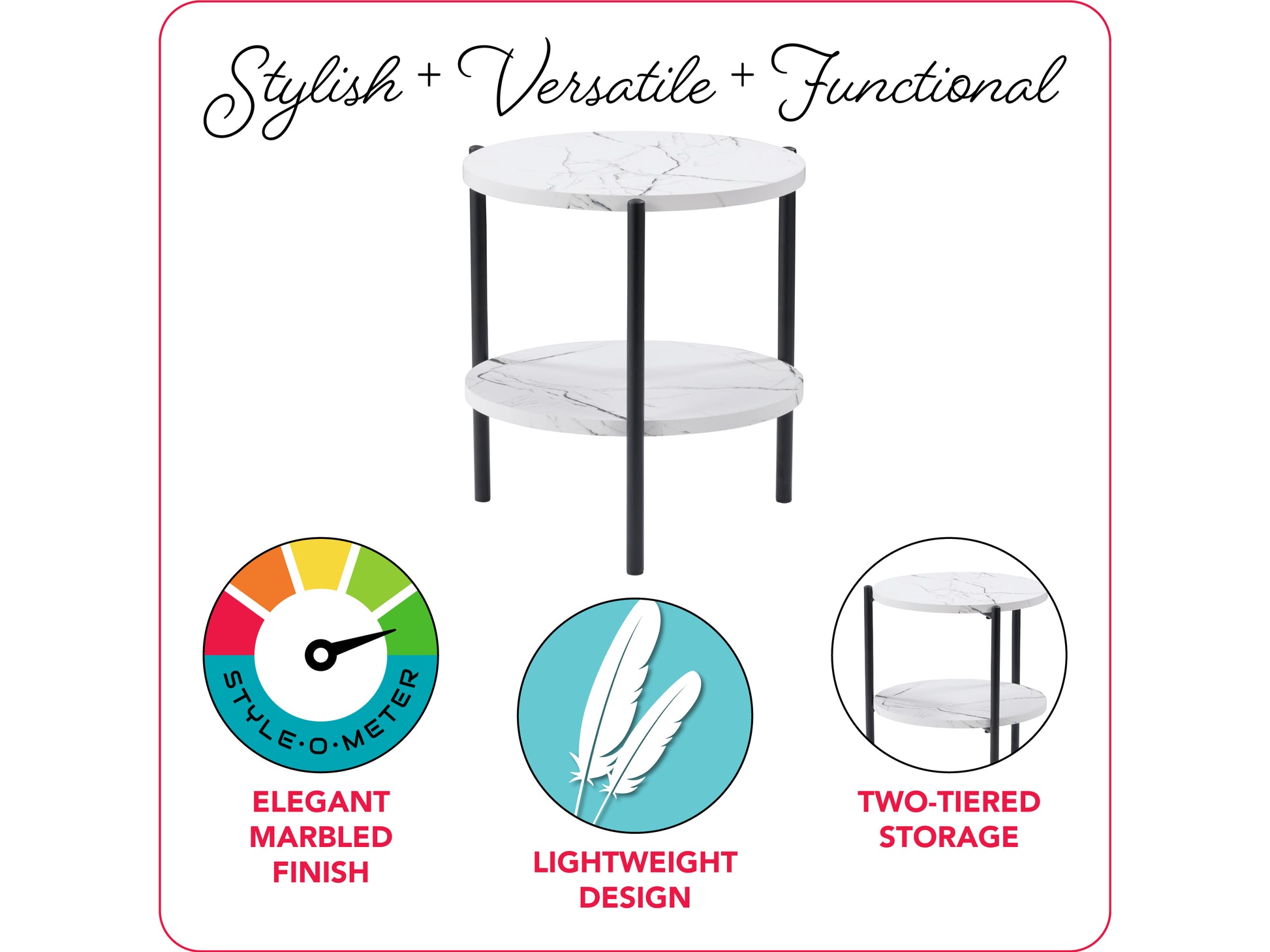 Modern side table with a round white marble top, gold metal frame, and geometric design, perfect for contemporary living rooms or bedrooms.