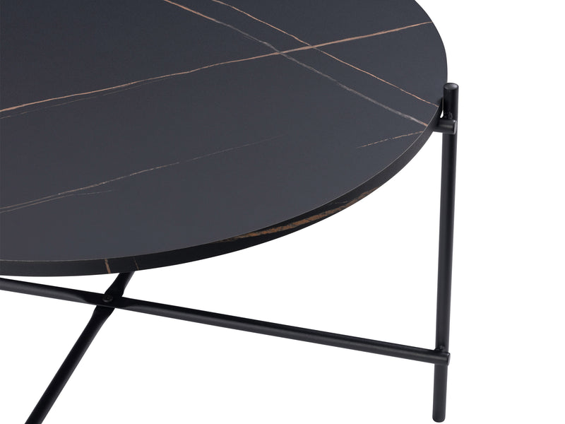 Black Round Coffee Table Adria Collection detail image by CorLiving