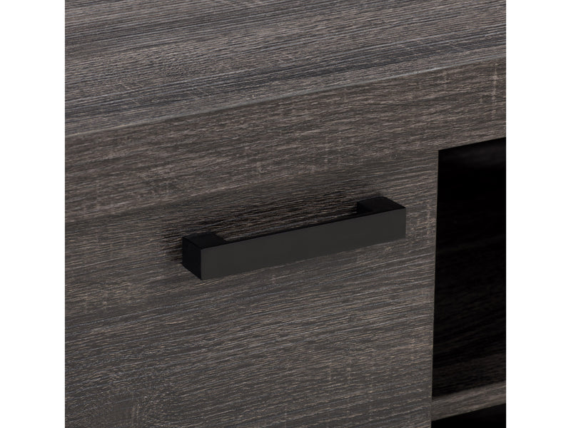 distressed carbon grey black duotone Modern TV Stand with Doors for TVs up to 85" Joliet Collection detail image by CorLiving