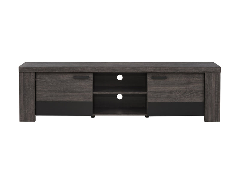 distressed carbon grey black duotone Modern TV Stand with Doors for TVs up to 85" Joliet Collection product image by CorLiving