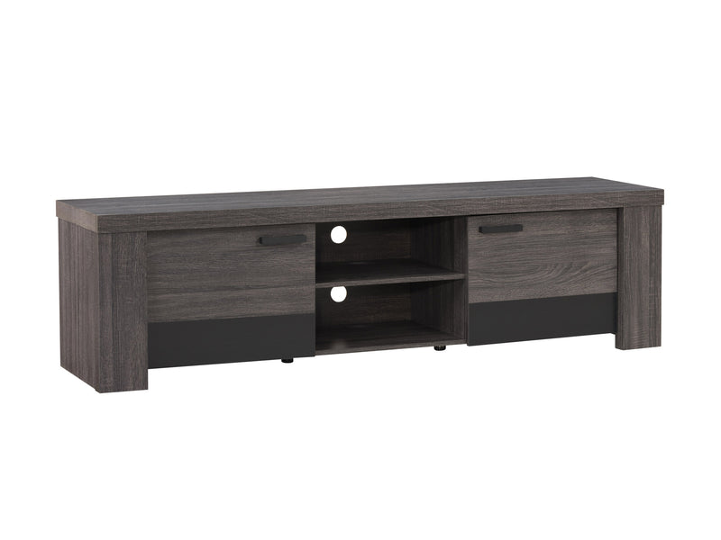 distressed carbon grey black duotone Modern TV Stand with Doors for TVs up to 85" Joliet Collection product image by CorLiving