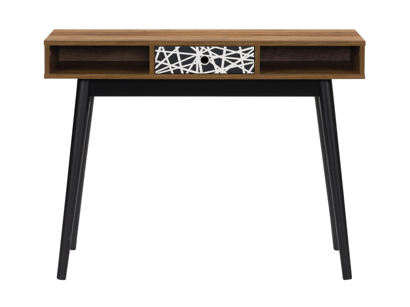 abstract pattern brown black duotone Mid Century Modern Desk Acerra Collection product image by CorLiving