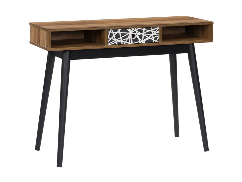 abstract pattern brown black duotone Mid Century Modern Desk Acerra Collection product image by CorLiving