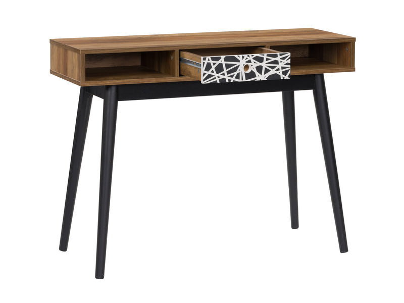 abstract pattern brown black duotone Mid Century Modern Desk Acerra Collection product image by CorLiving