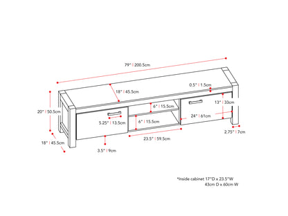 Modern black TV stand with open shelving, glass doors, and sleek metal handles, featuring a minimalist design and sturdy wooden construction. Ideal for contemporary living rooms and media centers.