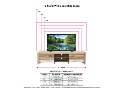 distressed warm beige white duotone Modern TV Stand with Doors for TVs up to 95" Joliet Collection infographic by CorLiving#color_distressed-warm-beige-white-duotone