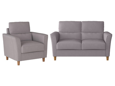 light grey 2 Seater Loveseat and Chair Set, 2 piece Caroline collection product image by CorLiving#color_light-grey