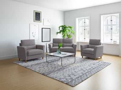 light grey 3 Piece Living Room Set Caroline collection lifestyle scene by CorLiving#color_light-grey