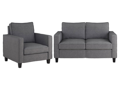 grey 2 Seater Loveseat and Chair Set, 2 piece Georgia Collection product image by CorLiving#color_georgia-grey