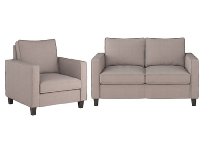 taupe 2 Seater Loveseat and Chair Set, 2 piece Georgia Collection product image by CorLiving#color_georgia-taupe