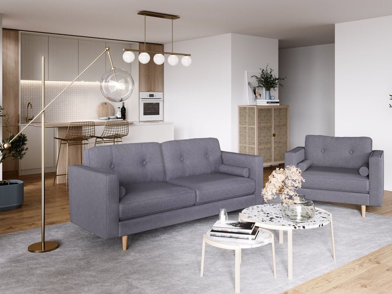 grey 3 Seater Sofa Mulberry collection lifestyle scene by CorLiving
