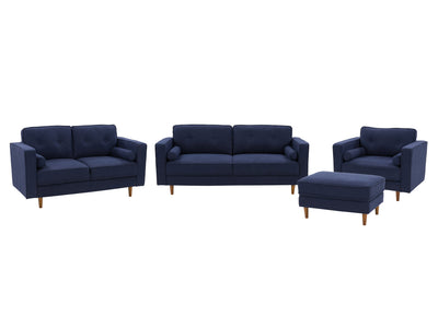 navy blue Living Room Sofa Set, 4 piece Mulberry collection product image by CorLiving#color_navy-blue