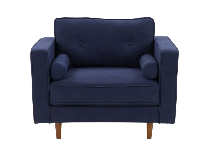 navy blue Accent Chair with Ottoman Mulberry collection detail image by CorLiving