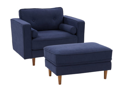 navy blue Accent Chair with Ottoman Mulberry collection product image by CorLiving#color_mulberry-navy-blue
