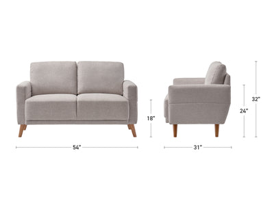 light grey 2 Seat Sofa Loveseat Clara collection measurement diagram by CorLiving#color_light-grey