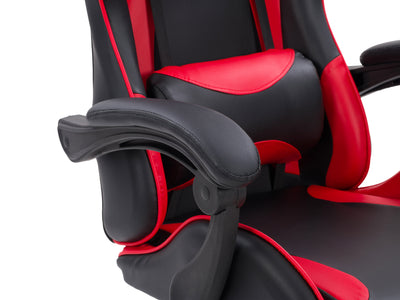 black and red Reclining Gaming Chair Ravagers Collection detail image by CorLiving#color_black-and-red