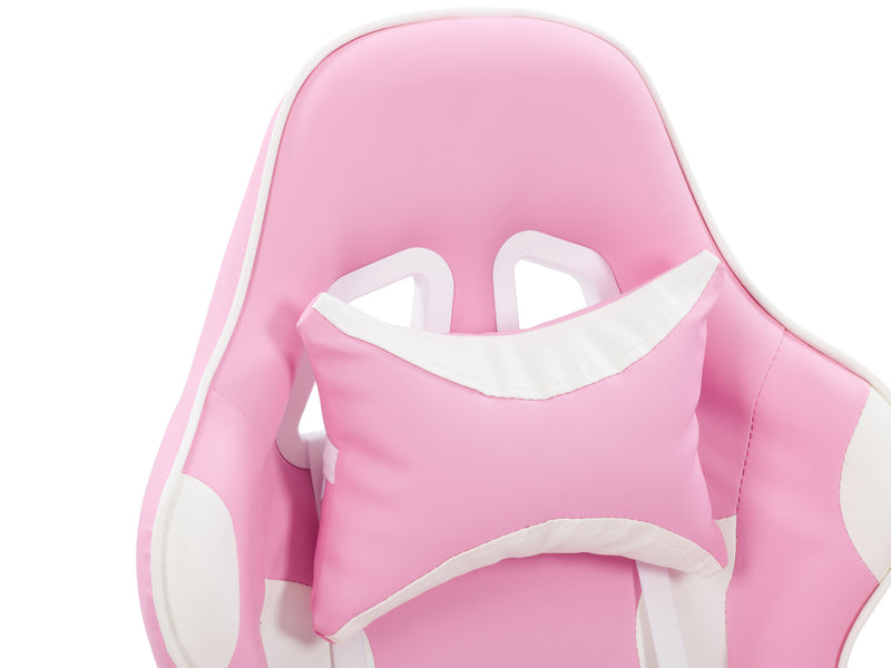 pink and white Reclining Gaming Chair Ravagers Collection detail image by CorLiving