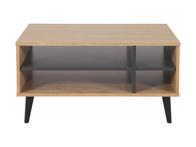 light wood and grey Rectangle Coffee Table with Storage Cole Collection product image by CorLiving