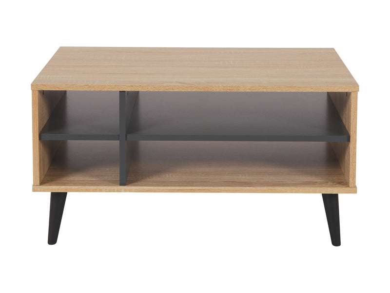 light wood and grey Rectangle Coffee Table with Storage Cole Collection product image by CorLiving