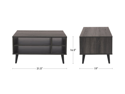 dark grey Rectangle Coffee Table with Storage Cole Collection measurements diagram by CorLiving#color_dark-grey