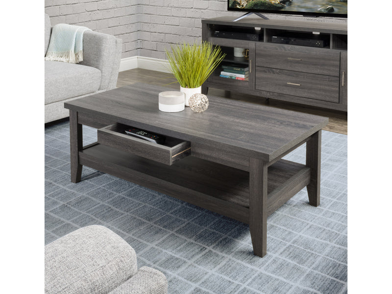 dark grey Mid Century Coffee Table Hollywood Collection lifestyle scene by CorLiving