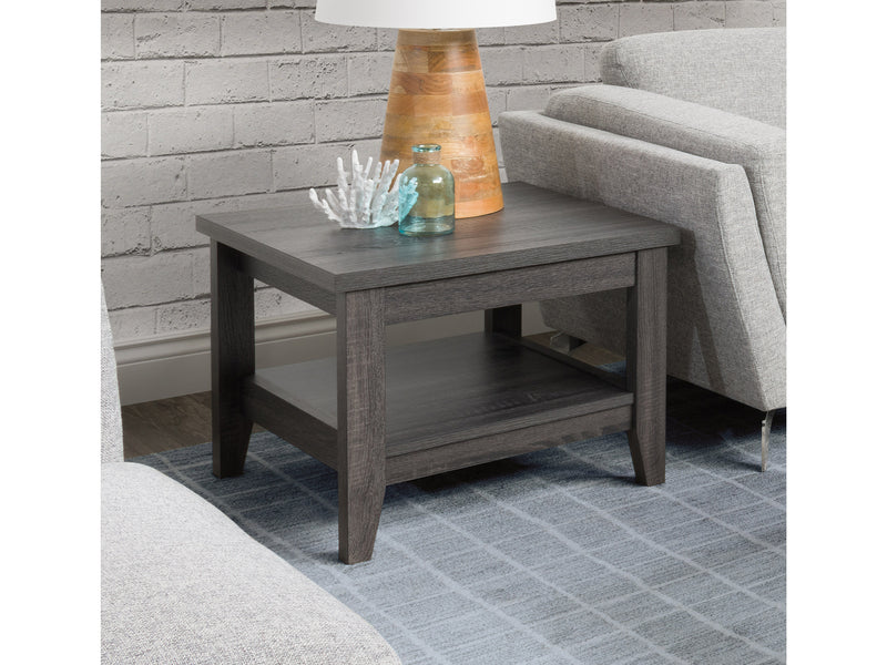 dark grey Square Side Table Hollywood Collection lifestyle scene by CorLiving