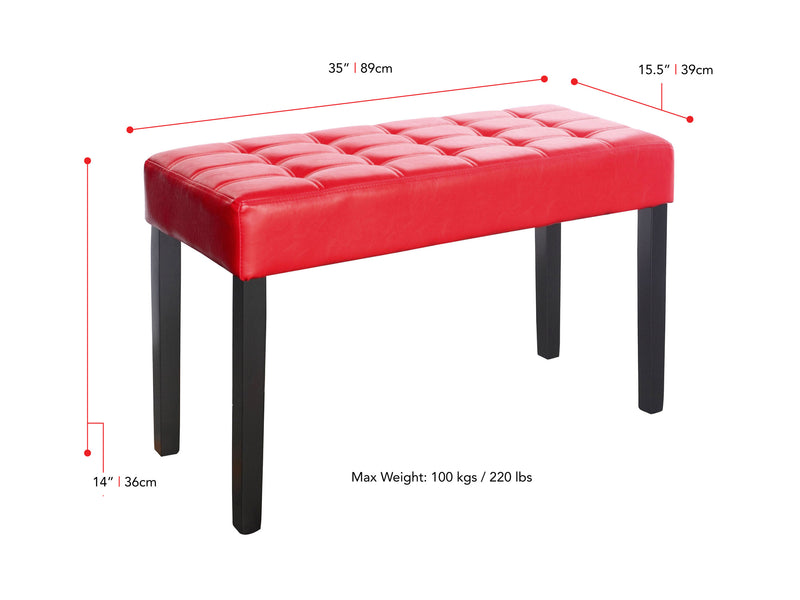 Red Bench California Collection measurements diagram by CorLiving