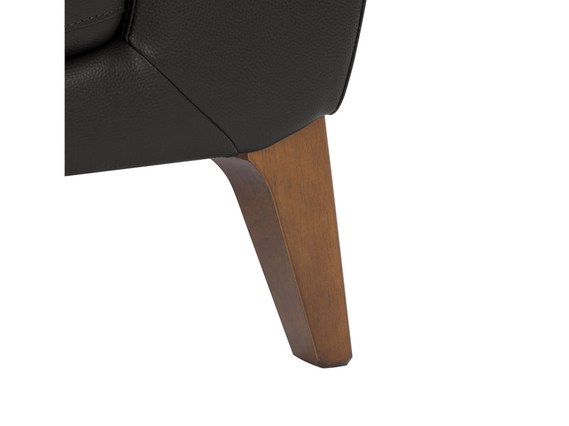 black Faux Leather Accent Chair London Collection detail image by CorLiving