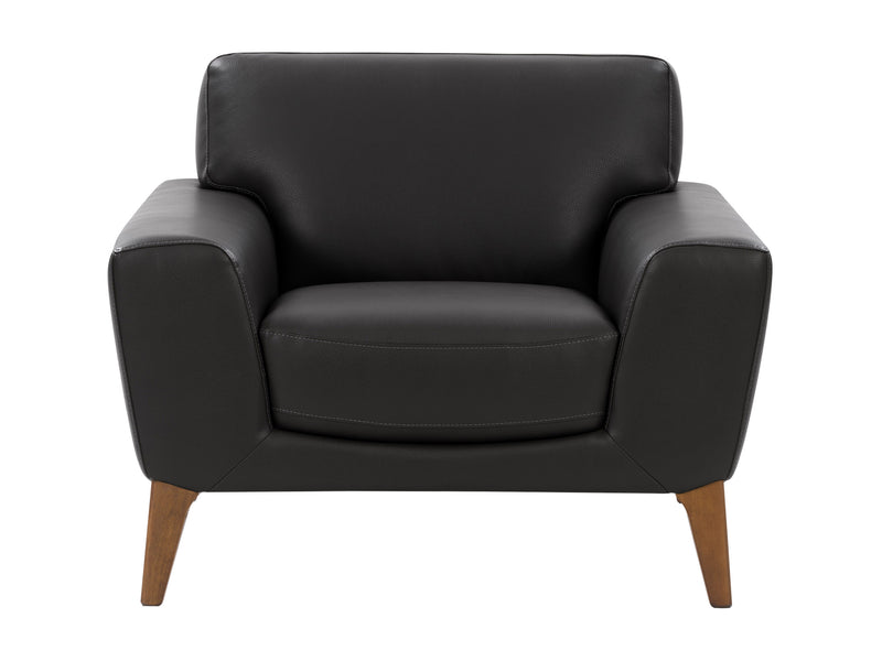 black Faux Leather Accent Chair London Collection product image by CorLiving