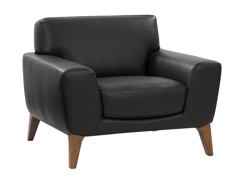 black Faux Leather Accent Chair London Collection product image by CorLiving