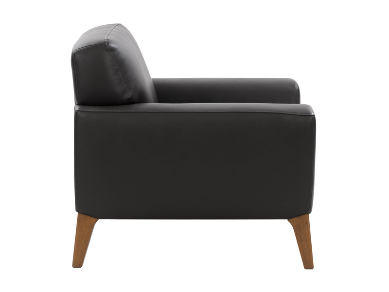 black Faux Leather Accent Chair London Collection product image by CorLiving