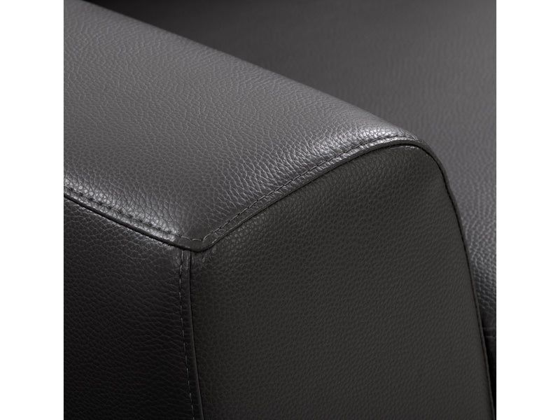 black Faux Leather Loveseat London collection detail image by CorLiving