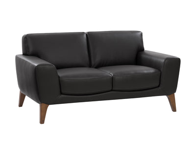 black Faux Leather Loveseat London collection product image by CorLiving#color_black