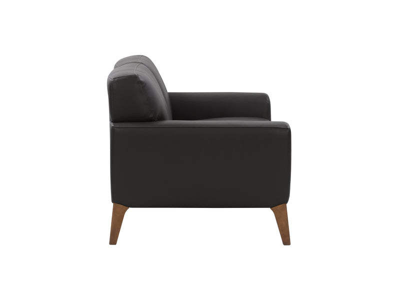 black Faux Leather Loveseat London collection product image by CorLiving