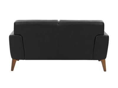 black Faux Leather Loveseat London collection product image by CorLiving#color_black