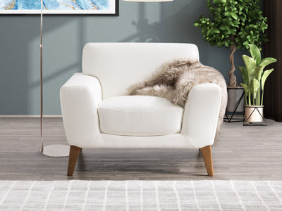 white Faux Leather Accent Chair London Collection lifestyle scene by CorLiving#color_london-white