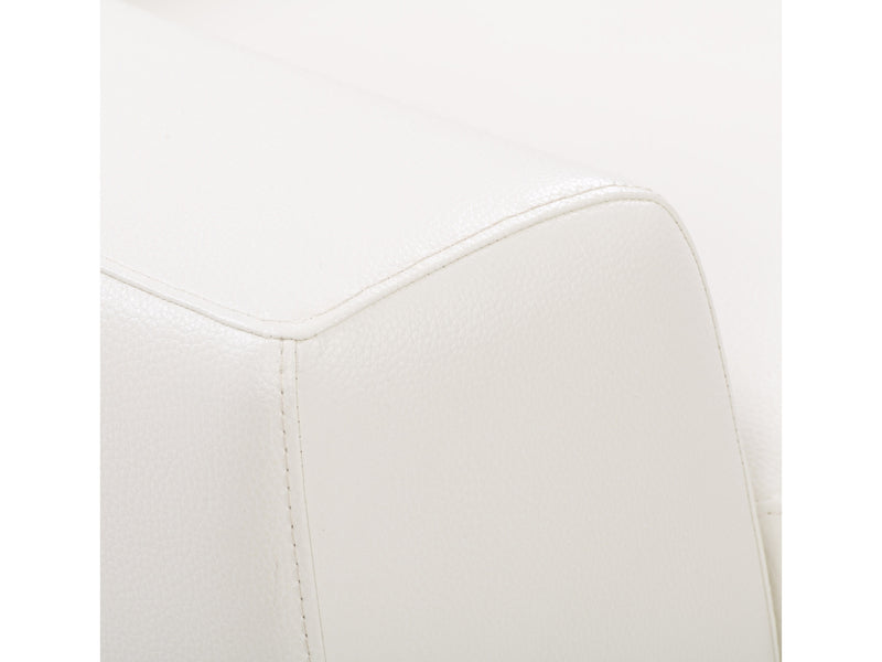 white Faux Leather Loveseat London collection detail image by CorLiving
