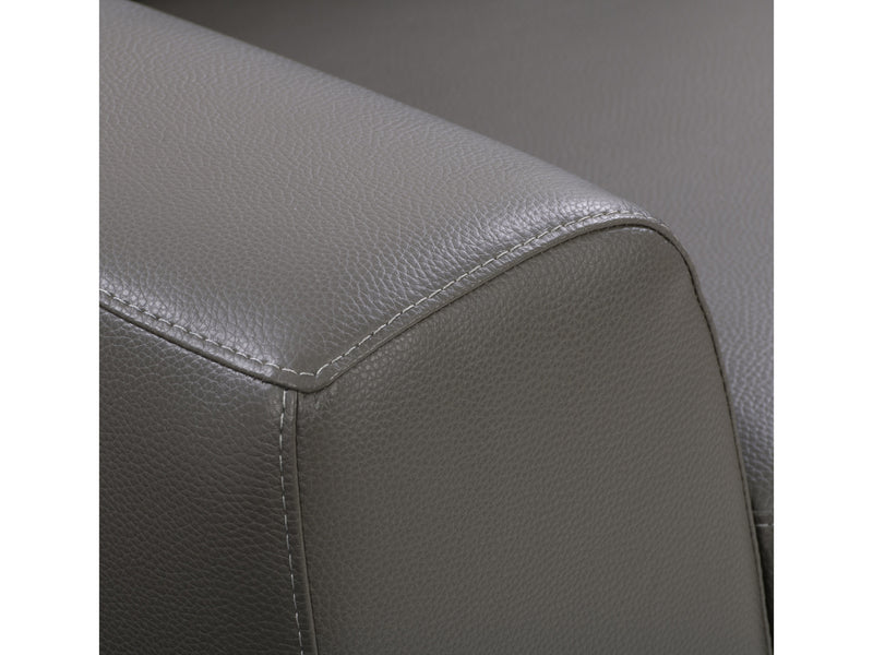 grey Faux Leather Accent Chair London Collection detail image by CorLiving