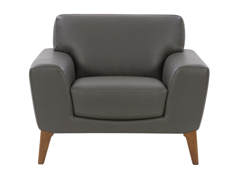 grey Faux Leather Accent Chair London Collection product image by CorLiving
