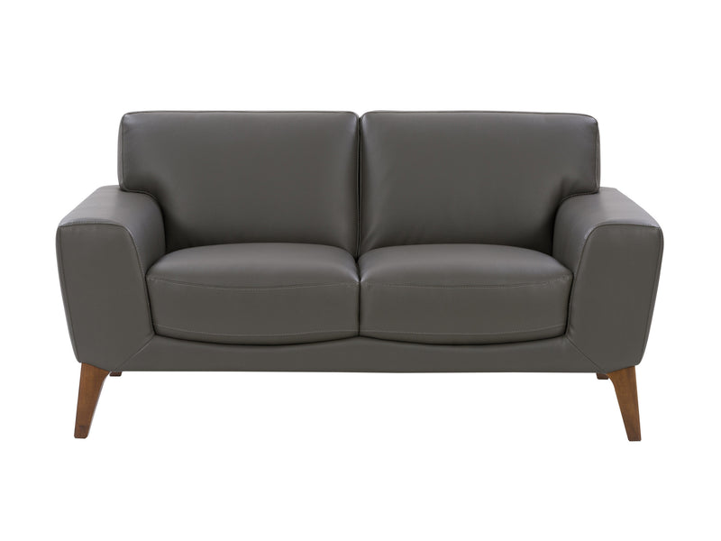grey Faux Leather Loveseat London collection product image by CorLiving